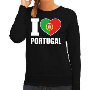 I love Portugal supporter sweater / trui voor dames - zwart - Portugal landen truien - Portugese fan kleding dames M