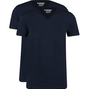 Garage 0222- Bio-Cotton Bodyfit 2-pack T-shirt V-hals korte mouw navy 3XL 95% organisch katoen 5% elastan