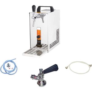 Complete set, Biertap, PYGMY 20/K, Thuistap met membraanpomp, 1-kraans roestvrijstalen droogkoeler, 25 liter/u - Beertender, Bierkoeler, Green Line - met 1xFustkoppeling Type M