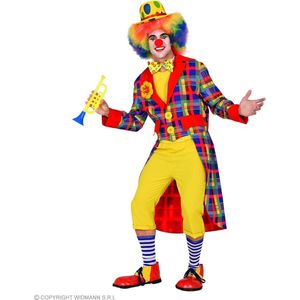 Widmann - Clown & Nar Kostuum - Kleurenkanon Opa Jan Clown Slipjas Man - Blauw - XL - Carnavalskleding - Verkleedkleding