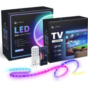 Lideka® - Smart LED Strip - 15 Meter (2x7.5) + TV strip 2M - RGB - Verlichting - met Afstandsbediening - Light Strips - Licht Strip - Led Verlichting