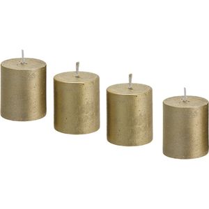 Set van 4 gouden cilindervormige kaarsen H5