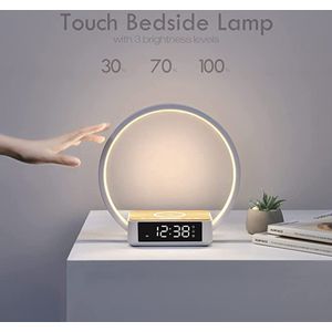 5 in 1 Bedside Lamp met Draadloze Oplader en Touch Bediening