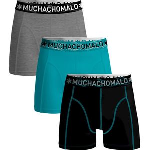 Muchachomalo Jongens Boxershorts 3-Pack (Maat 134/140) Blauw/Zwart/Grijs - Ondergoed