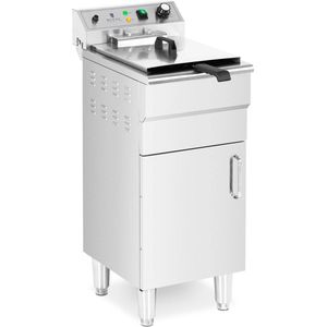 Royal Catering Elektrische friteuse - 13 L - 5.000 W - aftapkraan - koude zone - met kast