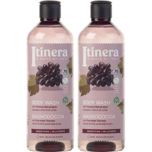 ITINERA - Gladmakende Body Wash met Toscaanse rode druiven, 95% natuurlijke ingrediënten, 370 ml (2 stuks)