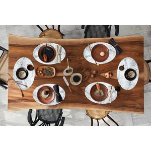 Placemats ovaal - Onderleggers - Ovale placemats - Marmer print - Luxe - Stenen - 6 stuks