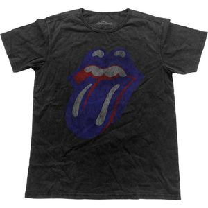 The Rolling Stones Heren Tshirt -M- Blue & Lonesome Vintage Tongue Zwart