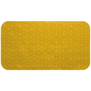 Antislip badmat - 69x39 CM - Geel - Rechthoek - Douchemat - Badmatten - Badkamermat - Badkamer - Voor in bad - Antislipmat voor douche - Rubber -  Anti slip mat