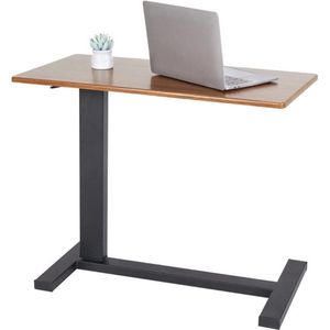 Thuys – Bedtafeltje – Met Wielen – Bedtafel – Laptopstandaard – In Hoogte Verstelbaar – 20KG Draagvermogen – Ergonomisch Design – Zwart