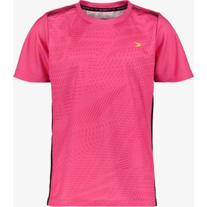 Dutchy Dry kinder voetbal T-shirt roze zwart - Maat 152