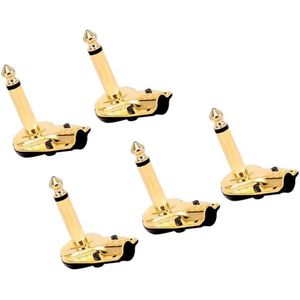 6.35mm Haakse Soldeer Adapter - 5 Stuks | 1/4"" Mono Flat Low Profile Plug | Voor Gitaar, Instrumenten, Speaker en Microfoon
