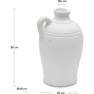Kave Home - Palafrugell witte terracotta vaas 30 cm