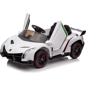 Elektrische Kinderauto Lamborghini Veneno 12V Met Afstandsbediening Wit