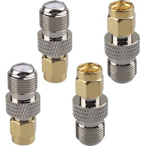 4 STKS SMA Mannelijke naar F Vrouwelijke Antenne Connector Coaxiale Kabel Adapter Compatibel met LMR Wi-Fi CB Radio Transceiver Draadloze LAN Apparaat RF Toepassing Externe Antenne CCTV