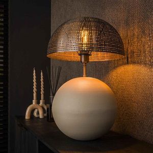 PS-Collection Sphere Natural L Tafellamp 1 L - 31x31x57cm - Grijs - Metaal - tafellamp slaapkamer, tafellamp industrieel, tafellampen woonkamer, tafellamp zwart, tafel lamp, tafellamp slaapkamer industrieel, tafellampje