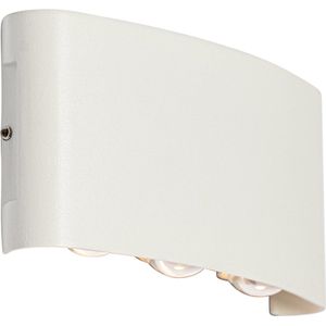 QAZQA silly - Moderne LED Wandlamp Up Down voor buiten - 6 lichts - D 4 cm - Wit - Buitenverlichting