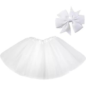 Prinsessen Verkleedkleding - Wit - Rokje - Voor Carnaval - Tule - Feest - Tot En Met 6 Jaar - Ballet