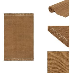 vidaXL Jute tapijt - 120x180 cm - natuurlijke jutetint - 2800 g/m² - Vloerkleed