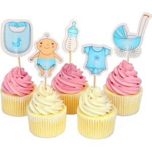 cocktailprikkers Jongen geboorte babyshower - cocktail prikkertjes cupcak toppers 10 stuks