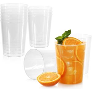 12x herbruikbare drinkbekers voor feesten, kamperen en onderweg - herbruikbare plastic glazen - vaatwasmachinebestendig - plastic bekers - feestaccessoires