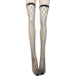 BamBella® - Erotisch Gaas Panty kousen dames - Sexy hoge sokken met steentjes zwart