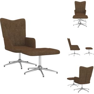 vidaXL Relaxfauteuil - Relaxstoel met Voetenbank - 62x68x98cm - Bruin - Fauteuil