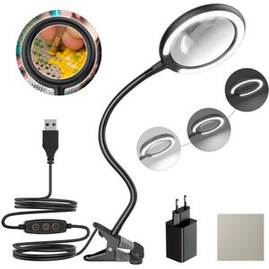 MKSS® Vergrootglas met Verlichting - Loeplamp - Vergrootspiegel Led - Zwart
