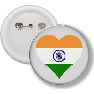 Button Met Speld - Hart Vlag India