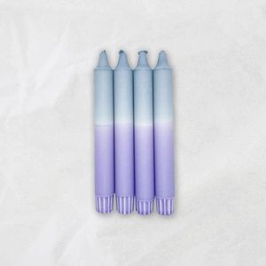 MINGMING - Kaarsen - Dip Dye - Dusty Blue/ Sweet Lavender - Set van 4