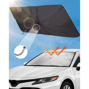 autozonnescherm voorruit met uv-bescherming zonwering autoparasol auto met verstelbare paal autoparasol voor voorruit eenvoudige opslag voor de meeste auto's suv's