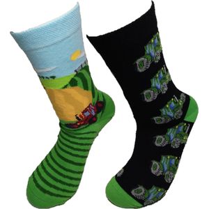 Verjaardag cadeautje voor vrouw - Blauwe vogel sokken - Sokken - Leuke sokken - Vrolijke sokken - Luckyday Socks - Sokken met tekst - Aparte Sokken - Socks waar je Happy van wordt - Maat 36-41