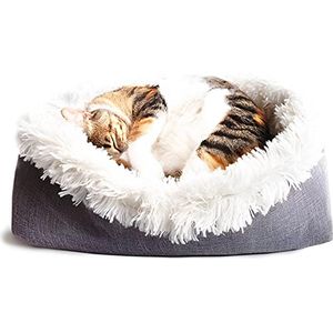 Harige zelfverwarmende kattenbedmat voor katten kleine honden, functie 2 in 1 zachte pluche deken voor binnen katten honden pluizig huisdierbed (kanariegeel (groot))