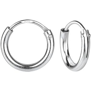 Zilveren oorbellen | Oorringen  | Zilveren oorringen, 14 mm, plain, breed