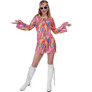 Hippie jurk - Hippie kostuum dames - Hippie kleding - Flower power kostuum dames - Carnavalskleding - Carnaval kostuum - Maat M