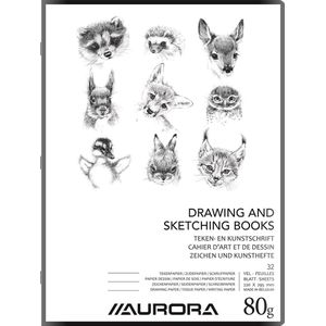 Aurora Teken- en Kunstschrift A4-plus, wit tekenpapier + schrijfpapier + zijdepapier, pak van 20
