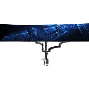 Monitorarm 3 schermen - Muurbeugel met C-klemdoorvoertule - Triple Beeldschermarm tot 32 inch - Muurbeugel Monitor - Monitorbeugels - Monitorbeugel 3 schermen