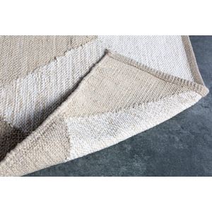 Handgeweven tapijt GALERIA 230x160cm beige bruin katoen ruitpatroon - 41473