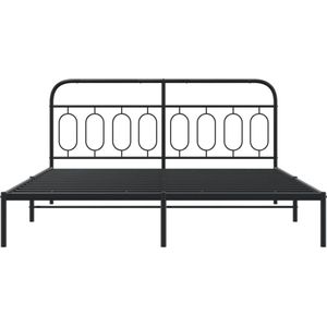 vidaXL - Bedframe - met - hoofdbord - metaal - zwartx200 - cm