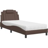 vidaXL-Bed-met-matras-kunstleer-bruin-90x190-cm