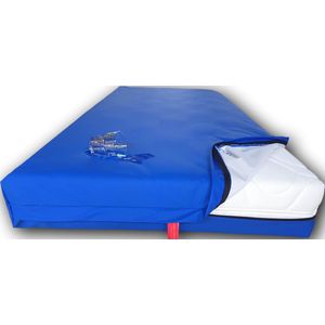 Matrasbeschermer waterdicht - voor matrashoogte 23/24/25 cm - Breedte 140cm x Lengte 200cm - Incontinentie matrashoes met rits / ritssluiting - ademend - PU - afwasbaar - Blauw - Zorgmatras