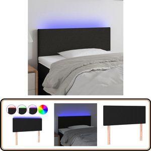 vidaXL Hoofdbord met LED - Zwart, 100x78 cm Hoofdboard - Led Hoofdbord - Hoofdbord Met Led - Hoofdbord Zwart - Beddecoratie