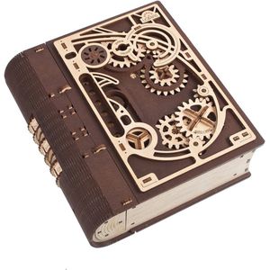 3D Houten Puzzeldoos met Steampunk Ontwerp - Unieke Doe-Het-Zelf Kit voor Volwassenen