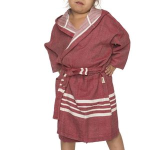 Hamam Badjas Sun Kids Bordeaux - 2-3 jaar - jongens/meisjes/uniseks - badjas kind / kinderen met capuchon - zwembadjas