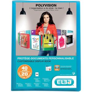 Elba Polyvision Showalbum, A4, 20 tassen, blauw