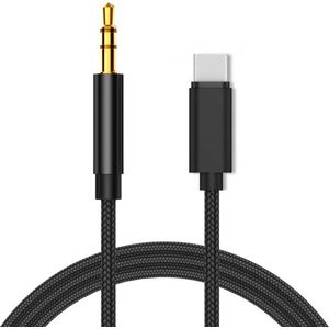 Aux Kabel USB C Auto - USB C naar Headphone Jack Audio Aux Kabel - 3,5 mm - 1 Meter - Zwart