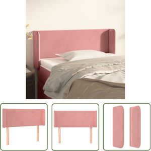 vidaXL Fluwelen Hoofdbord Roze 93x16x78/88 cm Klassieke Hoofdbord - Fluweel Hoofdbord - Roze Hoofdbord - Hoofdbord Met Armen - Adjustable Hoofdbord