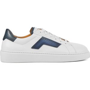 Magnanni Sneakers Heren - Lage sneakers / Herenschoenen - Leer - 25349 - Wit blauw - Maat 42