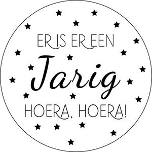 Verjaardag raamsticker rond herbruikbaar - Decoratie feest - Raamsticker - Verjaardag - Jarig - Zwart