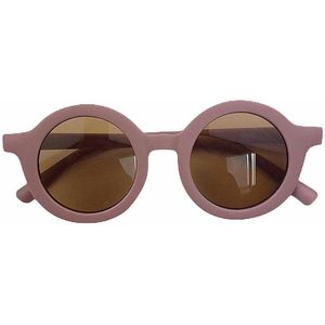 NIEUW - Kinderzonnebril - model 2024 - rond model - UV400 protectie - Dark Pink - Oud Roze - Bruine lens - 2 tot 6 jaar - Kinderen - Baby en Peuter - sunglasses - nieuwste kleuren 2024